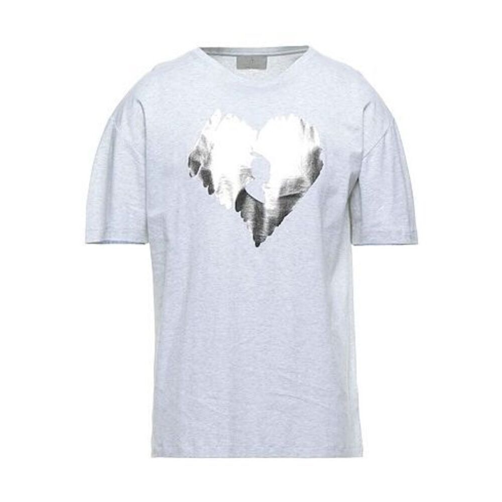 Roberta Scarpa Silver Foil Heart T Shirt NEW NWT
